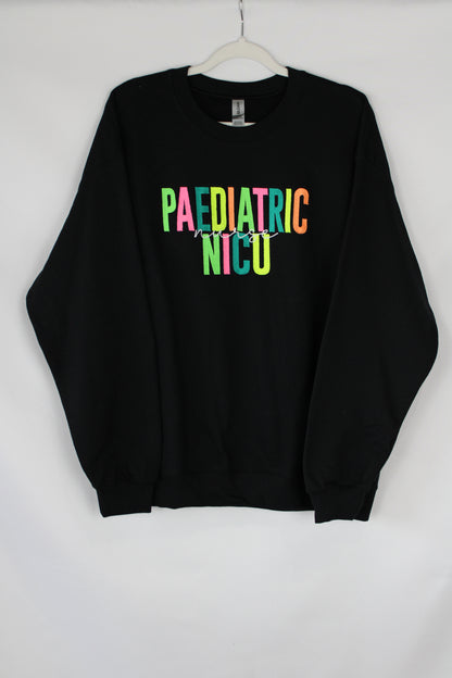 Paediatric Nicu Nurse Black Crewneck (Large)