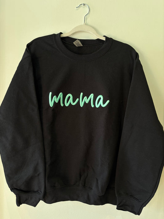 3D Puff Black/Teal Mama Crew (Small)