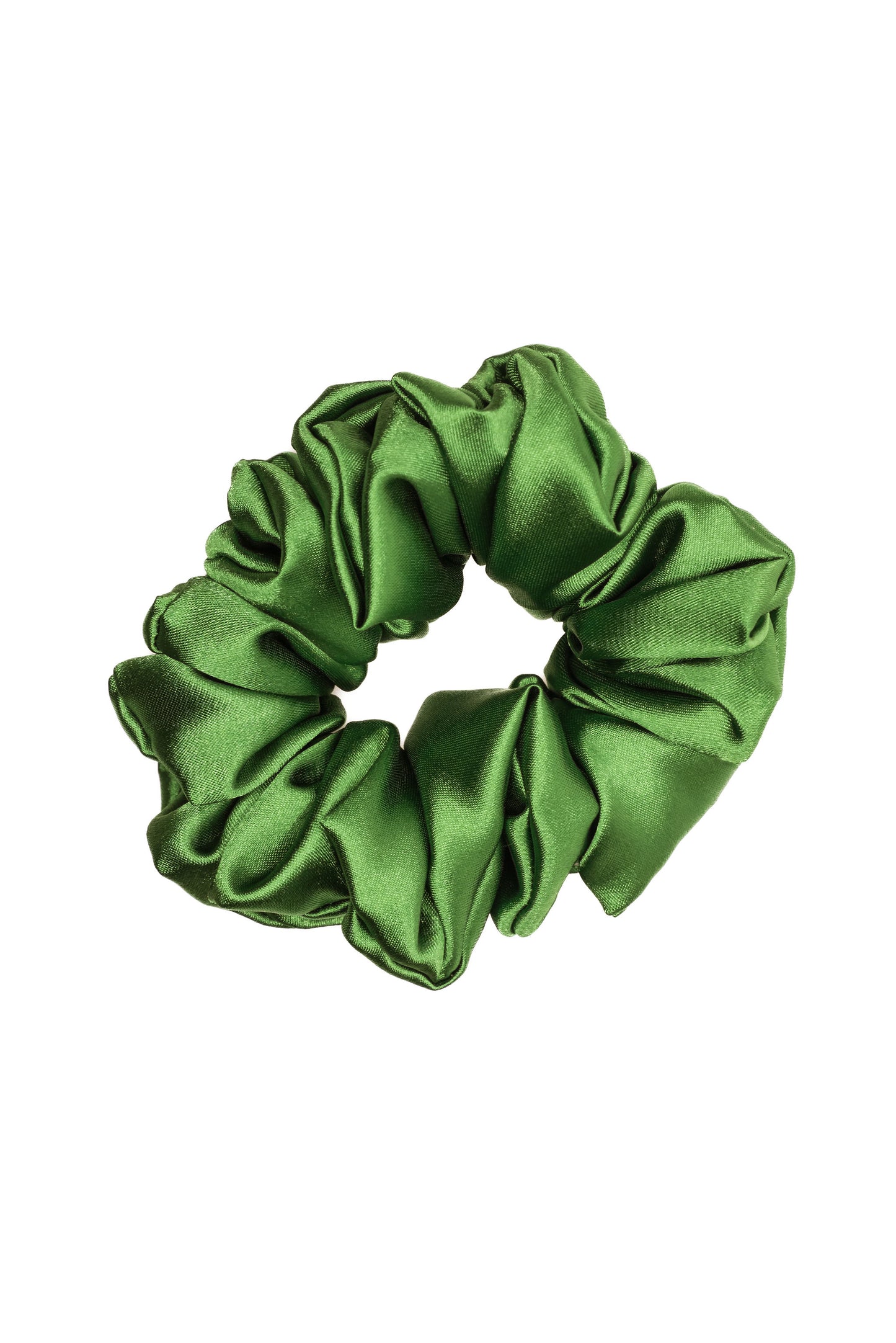 Green Satin Scrunchie