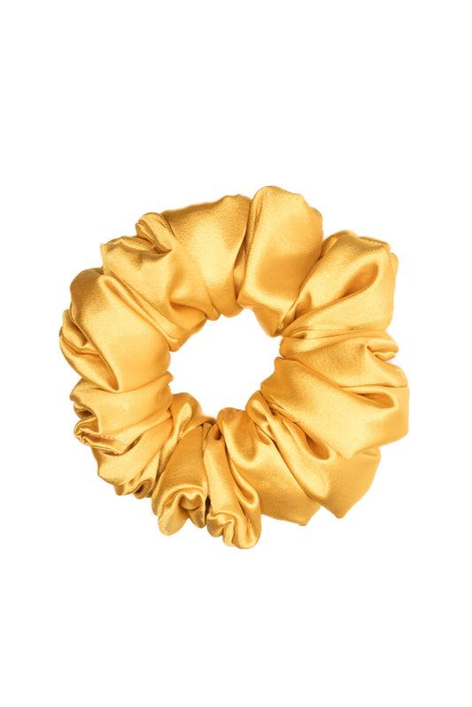 Yellow Satin Scrunchie